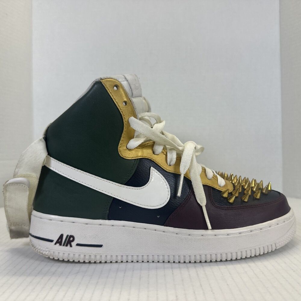 Nike Air Force 1 High Size 6.5y Sneakers Multicolor With Gold Spikes Used No Box
